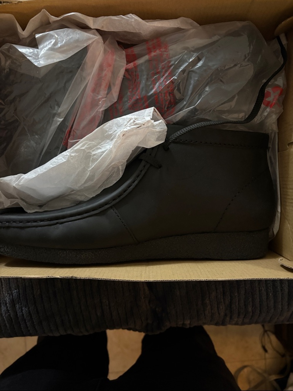 Men's Clarks Shacre Boot Black leather CUIR NOIR